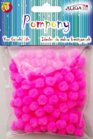 Pompony dekoracyjne Aliga róż 1cm 120sz POM-309