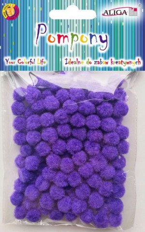 Pompony dekoracyjne Aliga Fiol. 1cm 120szt POM-305