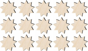 Scrapki skrapki gwiazdki gr.3mm 20x20mm 15szt SK32