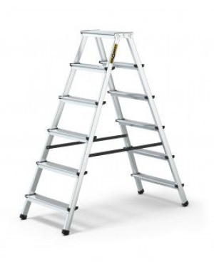 Drabina dwustronna 6 stopni aluminiowa 125 kg