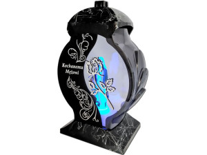 Znicz Mąż Mężowi Ob Ii Czarny Marmur+figurka Led