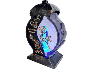 Znicz Mąż Mężowi Ob Ii Czarno-złoty Marmur+figurka Led