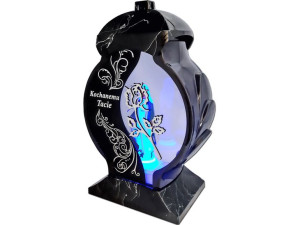 Znicz Tata Tacie Ob Ii Czarny Marmur+figurka Led