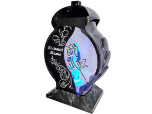Znicz Mama Mamie Ob Ii Czarny Marmur+figurka Led