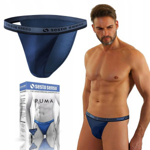 Slipy męskie Sesto Senso PUMA TANGA GRANATOWE, XXL
