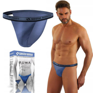 Slipy męskie Sesto Senso PUMA TANGA, JEANS, L