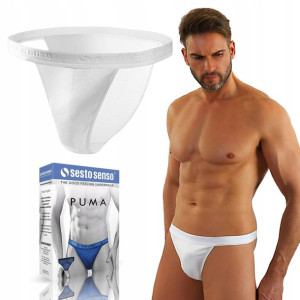 Slipy męskie Sesto Senso PUMA TANGA BIAŁE, L