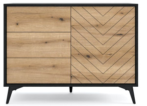 Komoda 104 cm z szufladami PARIS Loft Dąb czarny mat Szafka Stolik VENASI