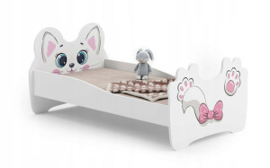 Łóżko Kobi PINK CAT 140x70 z materacem i stelażem