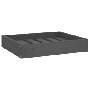 Legowisko dla psa, szare, 51,5x44x9 cm, lite drewno sosnowe
