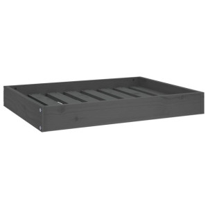 Legowisko dla psa, szare, 71,5x54x9 cm, lite drewno sosnowe