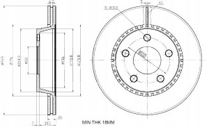 Tarcze Ham. 2szt Vw T. A8 96-99 269x20mm A100 85-90 Maxgear