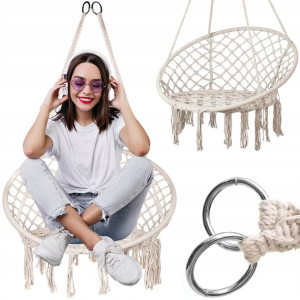Fotel Wiszący Bocianie Gniazdo Huśtawka Hamak Boho