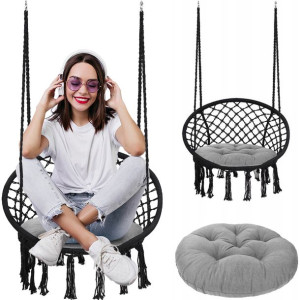 Fotel Wiszący Bocianie Gniazdo Huśtawka Hamak Boho
