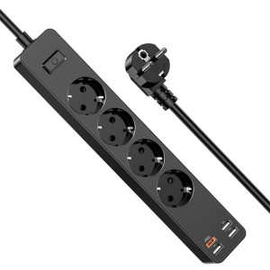 Kaku Listwa Zasilająca Ksc-717 Zhengya - 4 Gniazda 230v + 3xusb + Typ C