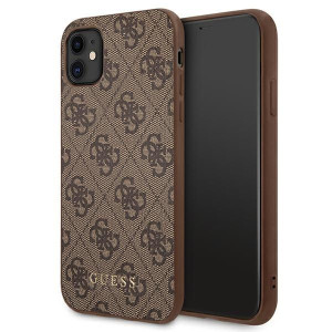 Oryginalne Etui Guess Hardcase 4g Metal Gold Logo Iphone 11 Brązowy