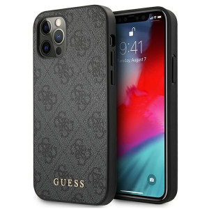Oryginalne Etui Guess Hardcase 4g Metal Gold Logo Iphone 12/12 Pro Szary