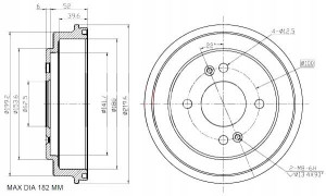 Bębny Ham. 2szt Kia T. Picanto 1.0 1.1 04- Maxgear