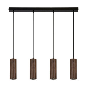 Pipe Lampa Wisząca 4xgu10 Led 5w Czarny/orzech