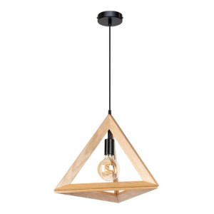 Trigonon Lampa Wisząca 1xe27 60w Czarny/dąb