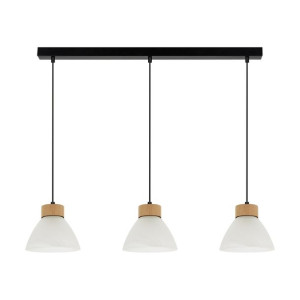 Prahas Lampa Wisząca 3xe14 Max.40w Czarny/dąb/biel