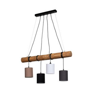 Pietro Mix Lampa Wisząca 4xe27 Max.25w Sosna Bejcowana/czarny/biały/antra