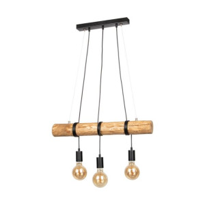 Tongo Lampa Wisząca 3xe27 Max.60w Czarny / Sosna Bejcowana