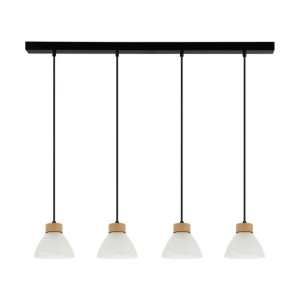 Prahas Lampa Wisząca 4xe14 Max.40w Czarny/dąb/biel