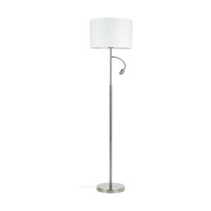 Eros Lampa Podłogowa 1xe27 60w, 1xled Satyna/biały
