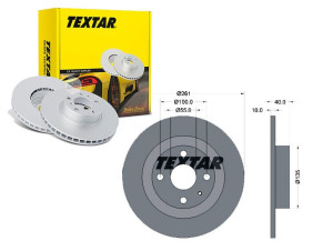 Tarcze Hamulcowe 2szt Mazda Tył 323 98- Textar