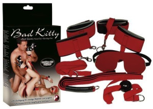 Bad Kitty - zestaw do krępowania czerwony