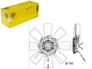 Wentylator Chłodnicy Hella 1453967 2052003 1856995
