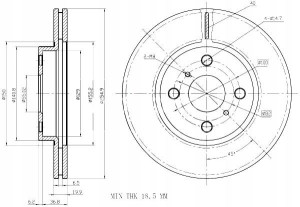 Tarcze Ham. 2szt Toyota P. Yaris Yaris Verso 99-05 255mm Maxgear