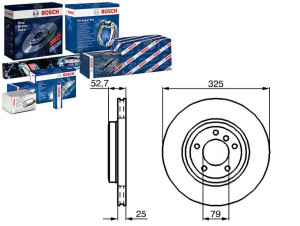 Tarcze Hamulcowe 2szt Bmw Przód E46 10 99- Bosch
