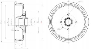 Bębny Ham. 2szt Vw T. Caddy 94-00 230x51 Maxgear