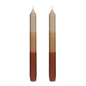Komplet świec DIP-DYE brązowych 2 szt.25 cm