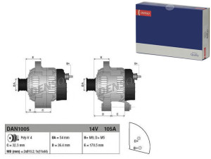 Alternator (14v 105a) Alfa Romeo Mito Fiat 500 500
