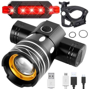 Lampka Rowerowa Lampki Rowerowe Usb Zestaw Zoom