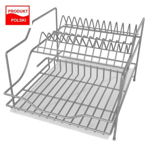 Suszarka Do Naczyń Kombo 2 Poziomy Z Ociekaczem 30cm Szara