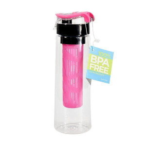 Butelka sportowa z wkładem na owoce Atlas 730 ml różowa bez BPA
