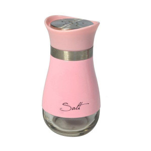 Przyprawnik szklany sól/pieprz 100 ml różowy