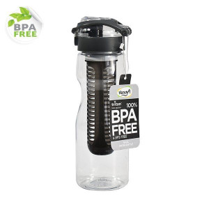 Bidon sportowy z wkładem na owoce Saga 730 ml szary bez BPA