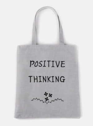 Torebka torba SZARA shopper ,, POSITIVE THINKING''