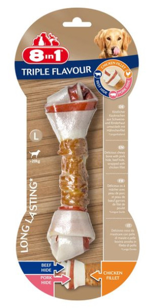 8in1 Triple Flavour Kość do żucia dla psa L 1szt