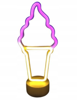 Lampka Neonowa 3d Lód Lody Ice-cream Lampa Baterie