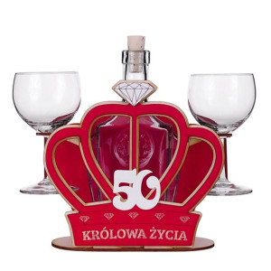 Karafka + Korona 50 + Kieliszki do wina na prezent