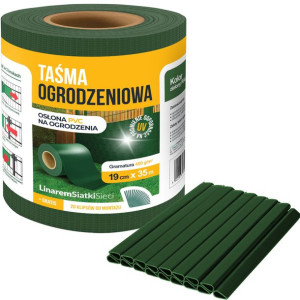 Taśma Ogrodzeniowa 19cmx35m Osłona Paneli Na Płot Ogrodzenie Zielona