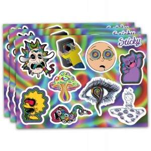 SCRAPBOOKING, zestaw naklejek PSYCHO 10 szt