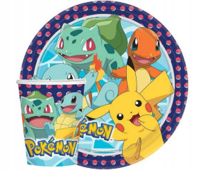 Zestaw urodzinowy Pokemon Talerzyki Kubeczki