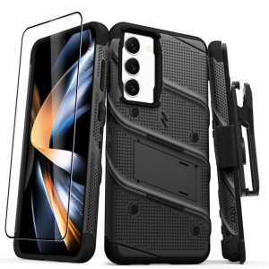Pancerne etui Galaxy S23+ ze szkłem 9H na ekran + uchwyt z podstawką